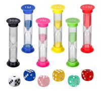 RELKLYU Dadi A Clessidra A 6 Pezzi E A 6 Pezzi, Timer di Sabbia per Bambini, Timer Creativo, Ornamenti per La Casa, Timer di Apprendimento.
