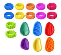 RELKLYU Giocattoli Ad Anello A 12 Pezzi E Giocattoli in Pietra Sensoriale A 6 Pezzi, Giocattoli per Bambini Creativi, Giocattoli Decompresi, Giocattoli Portatili di Dito.