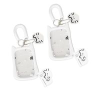 RELKLYU Set di Carte con Orecchie di Gatto Carino da 2 Pezzi, Design Morbido E Carino, Stile Portachiavi Portachiavi, Conservazione E Protezione delle Carte degli Studenti.