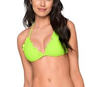 RELLECIGA Costume Donna Top a Triangolo con la Balza Ruffle Neon Verde L