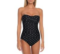 RELLECIGA Costume Intero Classico da Donna, A Pois Neri., XL