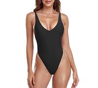 RELLECIGA, Costume Intero da Donna con Perizoma, Nero, L