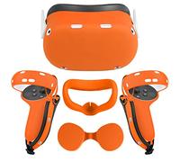 Relohas Set di accessori per Oculus Quest 2, copertura per impugnatura del controller touch, copertura protettiva per il viso anteriore, copertura in silicone con copertura protettiva per lente