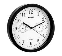 RELOJ ANALOGICO PARED Negro 25CM Temp/HUMEDAD