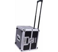 Reloop 120 Trolley Record Case - classica custodia per dischi con telaio a trolley, telaio a trolley rimovibile, costruzione robusta, nero