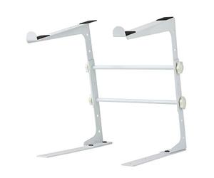 Reloop Laptop Stand LTD. - supporto per laptop robusto e solido per DJ digitali, musicisti e produttori, per tutte le attuali dimensioni di laptop fino a 17", bianco