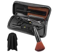 Relota 10 Pezzi Forbici Parrucchiere Professionali con Mantello da Barbiere, Pettine e Fermagli, Kit Barbiere, Forbice Parrucchiere Professionale, Set Forbici Barbiere per Uomini, Donne, Bambini