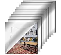 Relota 10 Pezzi Specchio da Parete Senza Cornice 20 X 20 cm, Flessibile Specchi Adesivi da Parete in Acrilico, Autoadesivo Non Vetro Specchio per Decorazioni Fai da Te, Armadio, Muro, Casa, Bagno
