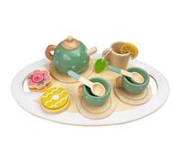 Relota 15 Pcs set tazze da tè In Legno Per Bambini, servizio da te, cucina giocattolo bambina, giocattoli montessori di ruolo, Regalo Natale Compleanno Pasqua per Bambina Bambini 3 4 5 Anni