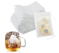 Relota 200 pezzi Sacchetti Filtro per Tè, Filtro per Tè 7cm X 9cm Bustine da Tè con Coulisse Vuoti Bianco, Bustina di Tè Usa e Getta in Tessuto per Tè Sfuso, Spezie, Caffè, Grani, Tisane