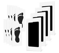 Relota 4Pcs Impronta Mani e Piedi Neonati, Kit Impronta Cane con 8 Carte Scheda di Stampa Bianca, Senza Inchiostro Set Impronte Bimbi, Sicuri Cuscinetto del Timbro Senza Tocco, Regalo Battesimo Bimbo