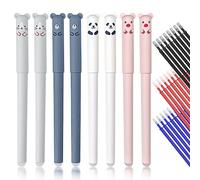 Relota 8 pezzi Penne Cancellabili Gel, Set a forma di animale con 24 pezzi, Ricariche per Bambini Studenti Adulti, 0.35 mm per Scuola, Ufficio, Cancelleria