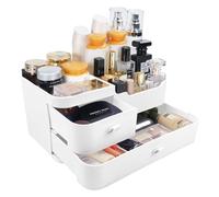 Relota Bianco Organizer Trucchi, Portatrucchi Organizzatore, Make up Portaoggetti, Organiser con Cassetti, Porta Trucco Skincare, Creme Organizzatori, Scatola Cosmetici per Riporre gli Accessori.