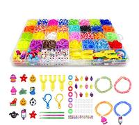 Relota Elastici per Braccialetti, Kit 40 Griglia 2500 pezzi Colorati con Accessori Varie Perline e Loom Band, per Ragazzi