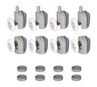 Relota Set di 8 Rotelle Box Doccia Universali 23mm, Ruote Cuscinetti, per Vetro 4-5 mm, Parti di Ricambio per Porta Scorrevole (4 Rulli Superiori e 4 Inferiori)