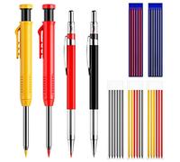Relota Set di Matita da Cantiere, Matita Falegname con Foro Profondo dal Naso Lungo, Temperamatite Integrato, Matita Meccanica, Marcatore di Velocità, Matite da Carpentiere per Disegno Marcatura
