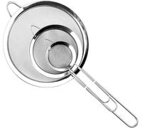 Relota Set di Setaccio da Cucina 19/25/35 cm, Colino Acciaio Inox Maglia Fine, Scolapasta con Manico, Filtro per Pasta, Riso, Verdura, Albume, Scolare Tagliatelle, Setacciare Farina (Argento)