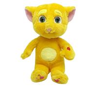 Relsy Peluche Gatto Ginger Parlante, Peluche Gatto Rosso, Peluche Talking Tom and Friends Gatto Ginger, Giocattolo Interattivo 25cm