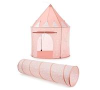 RELSY Tenda pop up con motivo stellato rosa tenue + tunnel per bambini, tenda da gioco e tunnel per giochi e avventure per bambini