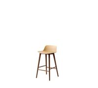 Rely HW118 Sgabello da Bar con Schienale Basso Laccato Noce/Sabbia Beige