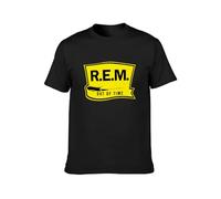 REM R.E.M. out of Time Alternative Rock T-Shirt Graphic Tee Printed Top Mens Black Shirt XXL