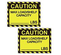 Remarkable Etichetta per capacità scaffale, 7,6 x 10,2 cm, adesivi di avvertimento per ripiano di carico max LBS per la sicurezza del magazzino, confezione da 25 adesivi di resistenza industriale