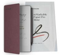 Remarkable Paper Pro Move - Bundle | Ultraportable Color 7.3" Paper Tablet with Marker Plus Pen with Eraser, and a Book Folio Cover (Burgundy (Mosaic Weave))