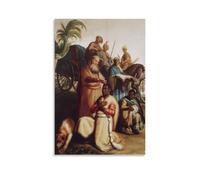Rembrandt Harmenszoon Van Rijn-Il Battesimo dell'Eunuco (1626) Poster Wall Art Painting Canvas Prints Decor Poster Opere d'arte 08x1