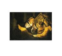 Rembrandt Harmenszoon Van Rijn-Il ricco pazzo (1627) poster artistico su tela e stampa artistica da parete poster moderno per la famiglia 30,5 x 45,7 cm