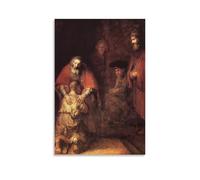 Rembrandt Harmenszoon Van Rijn-Il ritorno del figliol prodigo (1669) stampa artistica da parete poster su tela poster opera d'arte