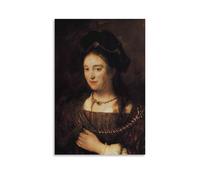 Rembrandt Harmenszoon Van Rijn-Saskia, The Artist's Wife (1643) Poster stampa artistica da parete foto pittura poster da appendere immagine famiglia D