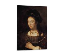 Rembrandt Harmenszoon Van Rijn-Saskia, The Artist's Wife (1643) Quadro su tela poster da parete stampa decorativa moderna D