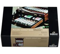 Rembrandt Set di colori acrilici professionali lussuosa scatola di legno Master | 20 tubetti (40 ml) + pennelli e accessori