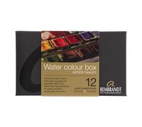 Rembrandt Set di colori ad acquerello professionali scatola di metallo di lusso | 12 colori base + pennello