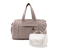 Remedare Borsa da Cabina per Weekend Organizzato Donna - Valigia da Viaggio con Trousse da Toilette Rimovibile & Tasca per Scarpe Impermeabile - per Ospedale, Sport, Aereo e Week-End Leggero, marrone