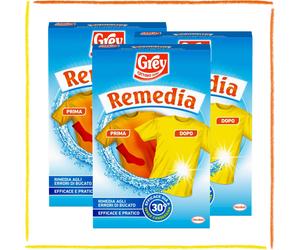 Remedia Grey Smacchiatore Detergente Multiuso Lavatrice Macchie Bucato 3x200g