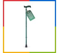 REMEDIA ONE - Bastone per Anziani in Alluminio Anodizzato con Impugnatura Morbida, Bastone da Passeggio Regolabile H. 72-95cm, Puntale Standard - Verde