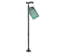 REMEDIA ONE - Bastone da Passeggio in Alluminio Anodizzato Regolabile - Manico a T e Puntale a Base Larga In Gomma Morbida - Nero