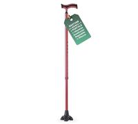 REMEDIA ONE Bastone per Anziani, Alluminio Anodizzato, Base Larga, Rosso