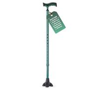 REMEDIA ONE Bastone per Anziani, Alluminio Anodizzato, Base Larga, Verde
