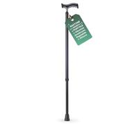 REMEDIA ONE - Bastone per Anziani in Alluminio Anodizzato con Impugnatura Morbida, Bastone da Passeggio Regolabile H. 72-95cm, Puntale Standard - Nero