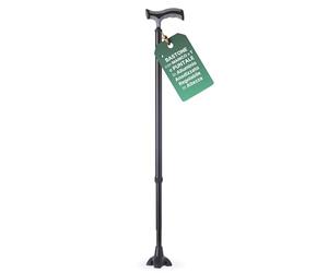 REMEDIA ONE - Bastone per Anziani in Alluminio Anodizzato con Impugnatura Morbida, Bastone da Passeggio Regolabile H.74-97cm, Puntale Base Larga - Nero