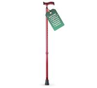 REMEDIA ONE Bastone per Anziani in Alluminio Anodizzato, Diversi Puntali | Bastone da Passeggio Regolabile, Impugnatura Morbida, Puntale Standard o Base Larga, Colori Nero, Rosso e Verde
