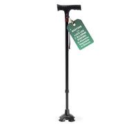 REMEDIA ONE Bastone per Anziani in Alluminio con Luce LED e Allarme | Bastone da Passeggio con Impugnatura Ergonomica, Regolabile H. 74-96 cm, Altezza 74-96 cm