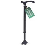 REMEDIA ONE - Bastone per Anziani in Alluminio con Manico Derby in ABS-TPR, Bastone da Passeggio Leggero Regolabile H. 68-90,5cm, Portata 100kg - Nero