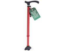REMEDIA ONE - Bastone per Anziani in Alluminio con Manico Derby in ABS-TPR, Bastone da Passeggio Leggero Regolabile H. 68-90,5cm, Portata 100kg - Rosso