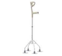 REMEDIA ONE - Bastone per Anziani Quadripode con Appoggio Antibrachiale - Bastone 4 Piedi per Anziani con Puntali Antiscivolo - Appoggio Stabile in Alluminio