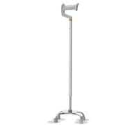 REMEDIA ONE - Bastone per Anziani Quadripode Manico Aperto e Impugnatura Anatomica - Bastone Anziani 4 Piedi in Alluminio con Puntali Antiscivolo e Base in Acciaio