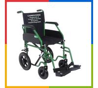 REMEDIA ONE Carrozzina Pieghevole da Transito Acciaio Verde Seduta 43/45 cm