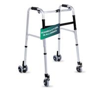 REMEDIA ONE - Deambulatore per Anziani 4 Ruote 2 Piroettanti Gemellate Con